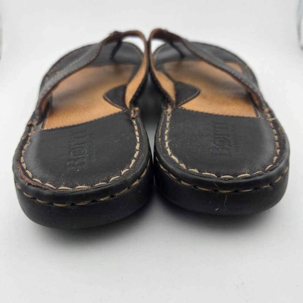 Born Edie Women’s Brown Leather Thong Comfort Sandals Size 7 - Picture 4 of 10